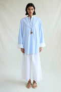 Falling Flower Tunic Blue Stripe