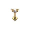 Festive Holly Flat Back Stud
