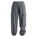 Fleece Cargo Jogger Pants With Elastic Waist