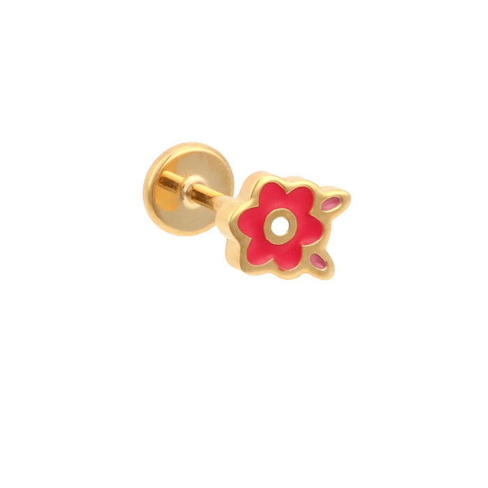 Flora Enamel Flat Back Stud