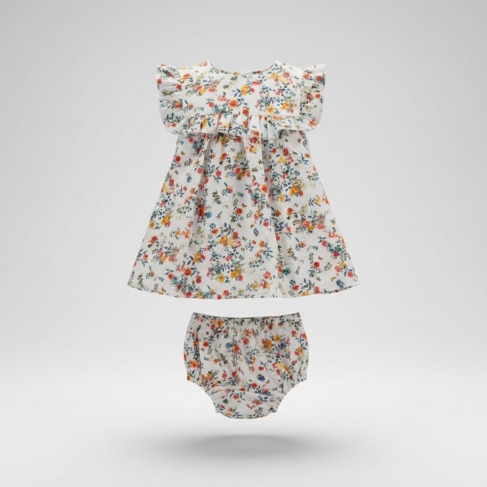 Floral Ruffle Dress With Matching Bloomers