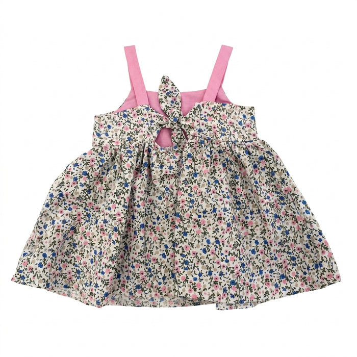 Floral Sleeveless Dress With Straps And Bow