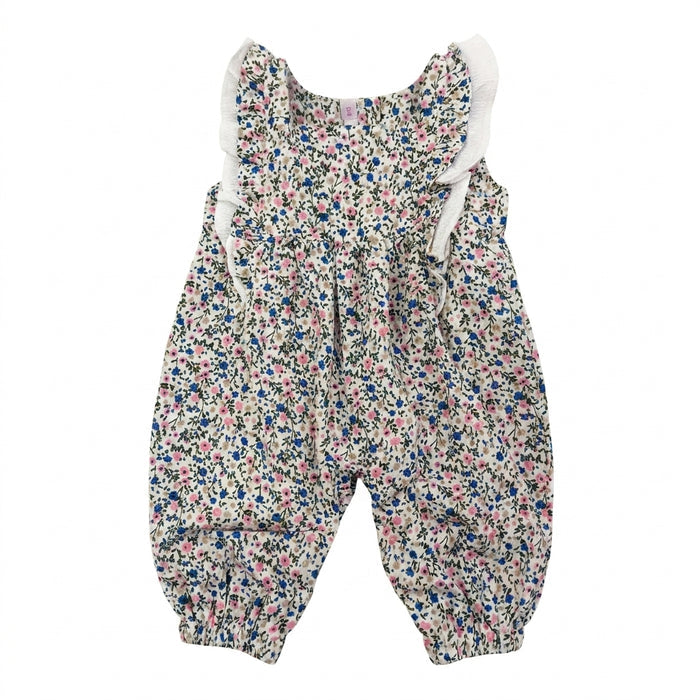 Floral Sleeveless Jumpsuit With Ruffle Straps