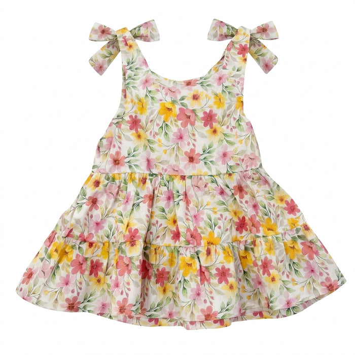 Floral Tiered Sleeveless Dress With Matching Bloomers