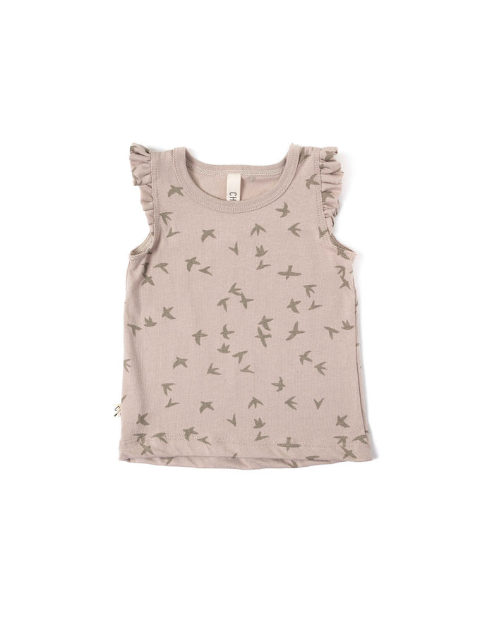 flutter tee CO - birds on mushroom