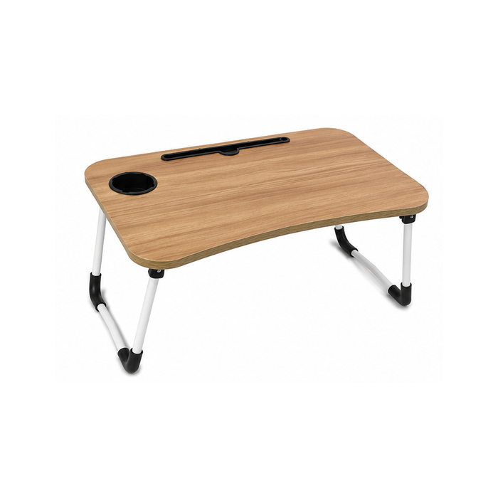 Foldable Wooden Laptop Table With Cup Holder