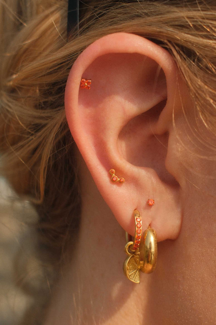 Fortune Flat Back Stud - Mai Tai