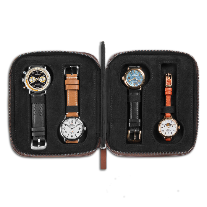 Four Watch Travel Case - Medium Brown