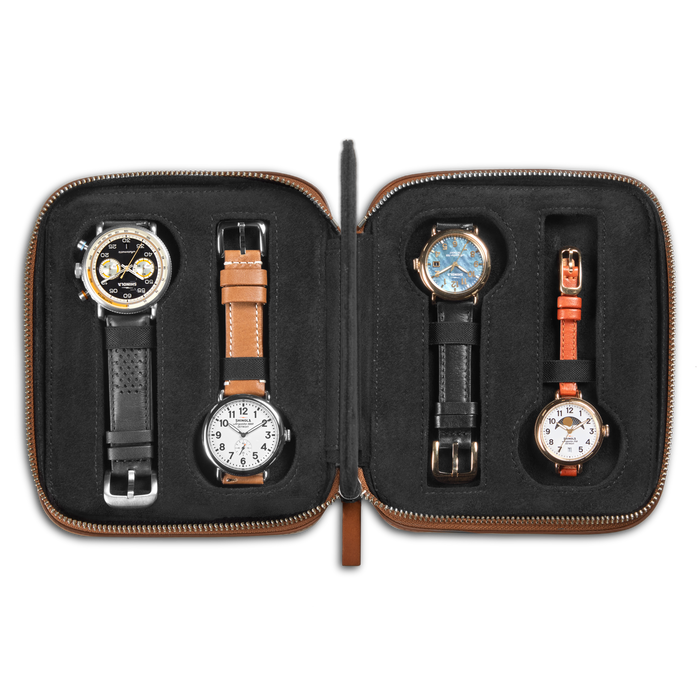 Four Watch Travel Case - Tan