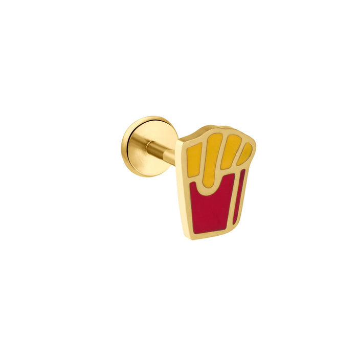 French Fries Enamel Flat Back Stud