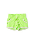 french terry retro short - neon green