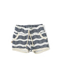 french terry retro short - wavy lines