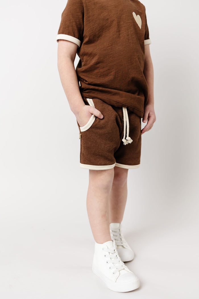 french terry retro short CO - mocha