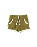french terry retro short CO - moss