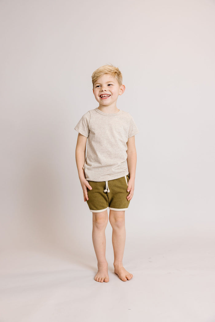 french terry retro short CO - moss