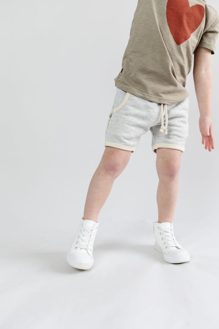 french terry retro short CO - pearl