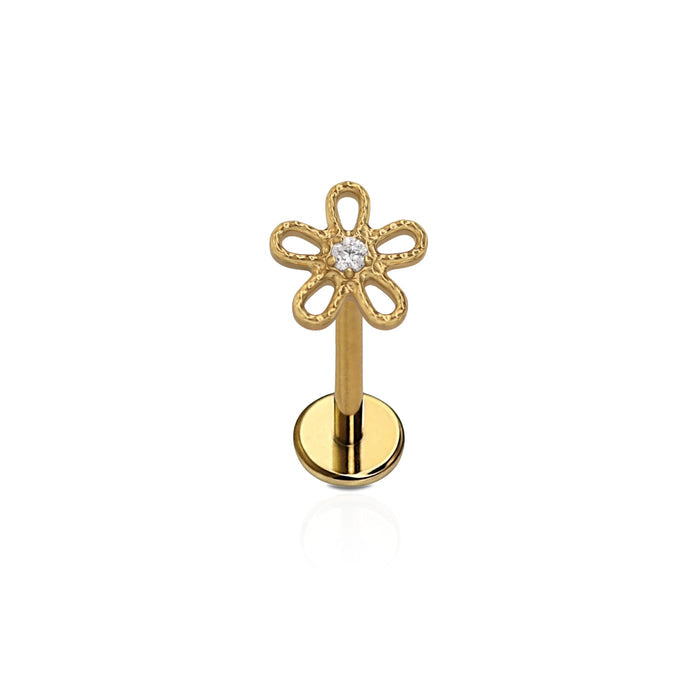 Frosted Daisy Flat Back Stud