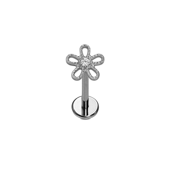 Frosted Daisy Flat Back Stud