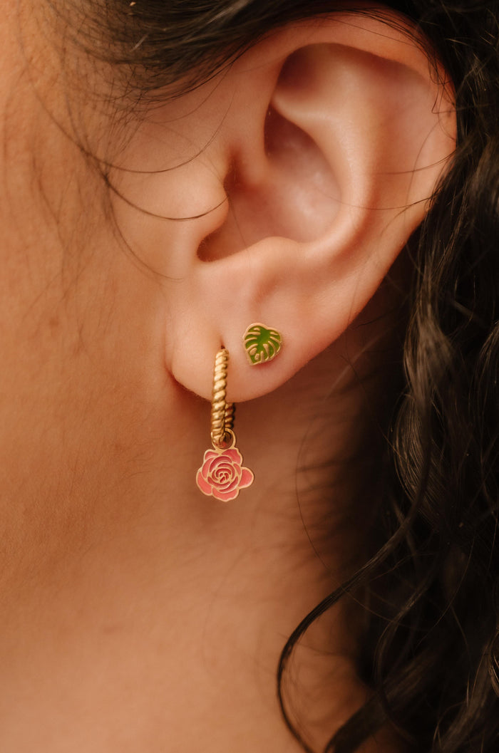 Full Bloom Rose Hoop Charm