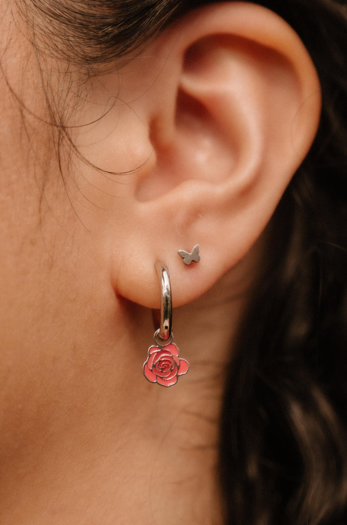 Full Bloom Rose Hoop Charm