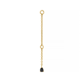 Gem Drop Flat Back Stud Connector Chain - Onyx