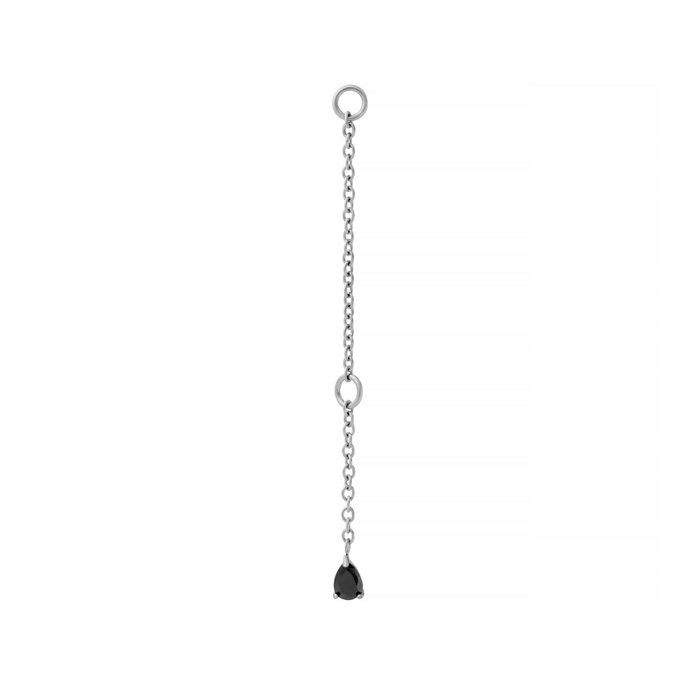 Gem Drop Flat Back Stud Connector Chain - Onyx