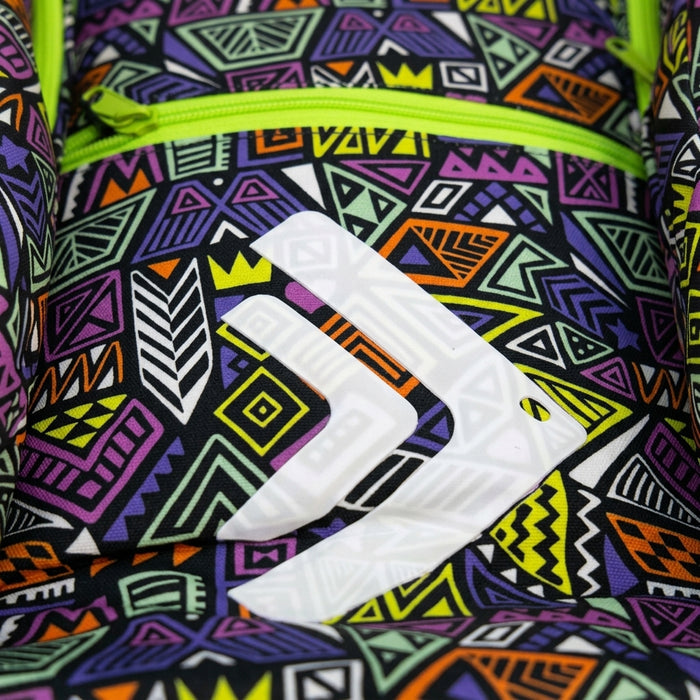Geometric Print Sports Backpack With Shoe Compartment