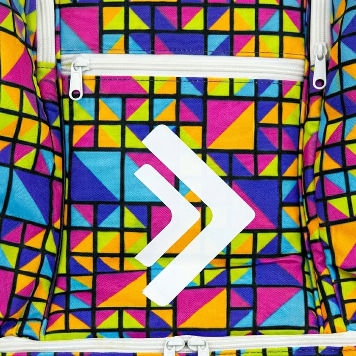 Geometric Print Sports Backpack With Shoe Compartment