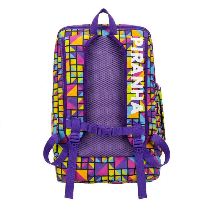 Geometric Print Sports Backpack With Shoe Compartment