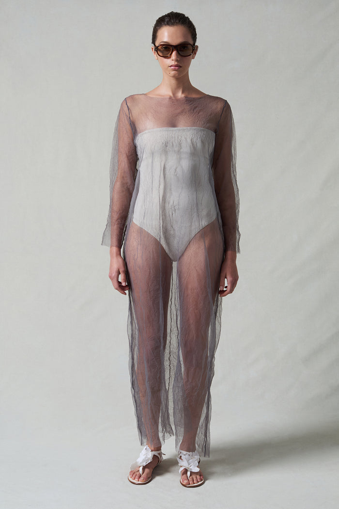 Ghost Crinkle Mesh Overlay Steel
