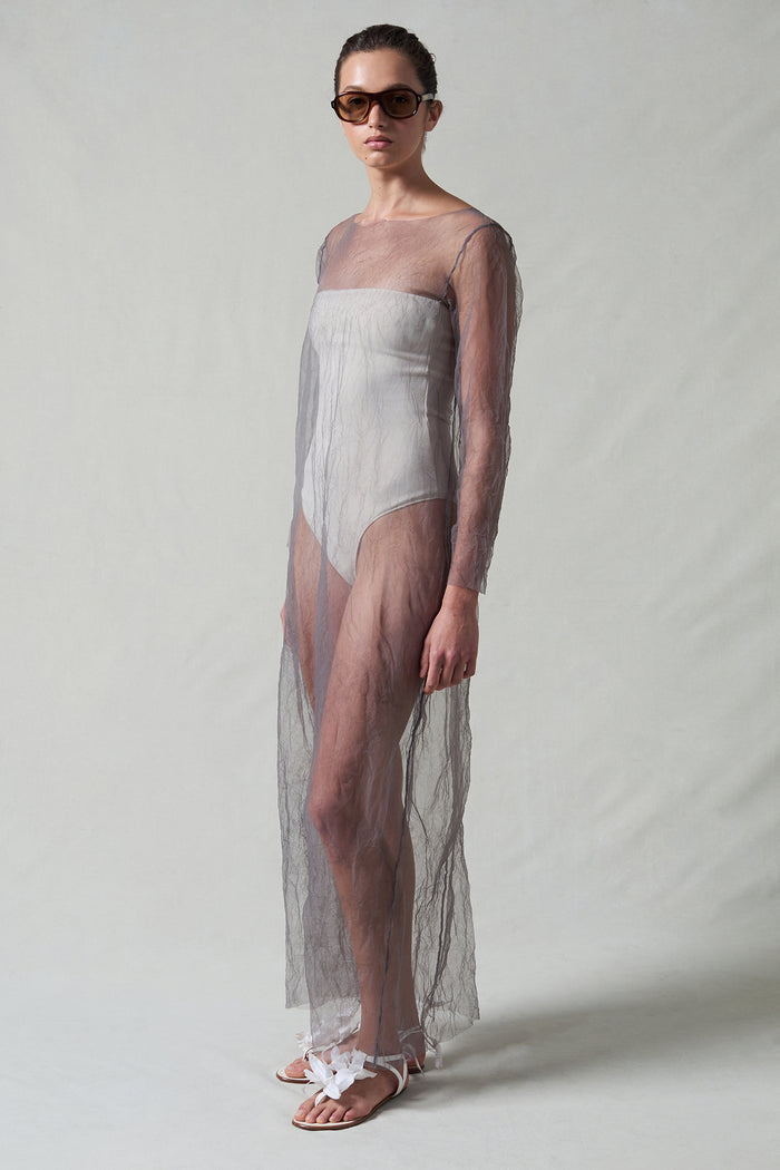 Ghost Crinkle Mesh Overlay Steel