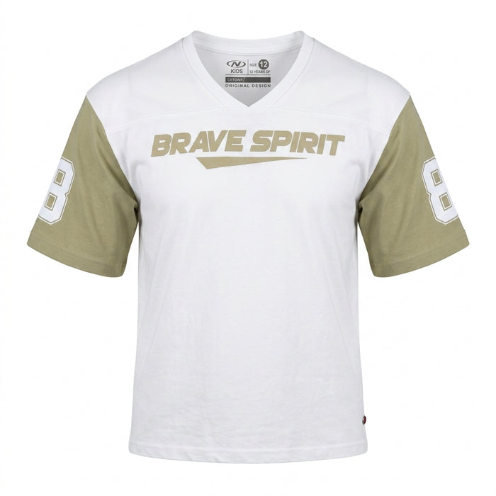 Boys Brave Spirit Graphic T Shirt With Contrast Sleeves