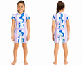 Girls Abstract Print Short Sleeve Swimsuit
