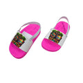 Girls Beach Graphic Slide Sandals With Back Strap