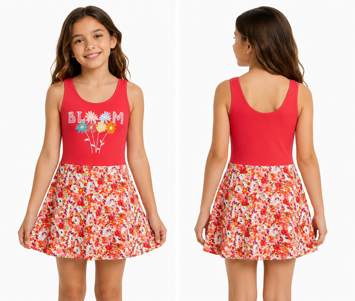 Girls Bloom Floral Swim Dress