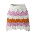 Girls Crochet Knit Chevron Top And Skirt Set