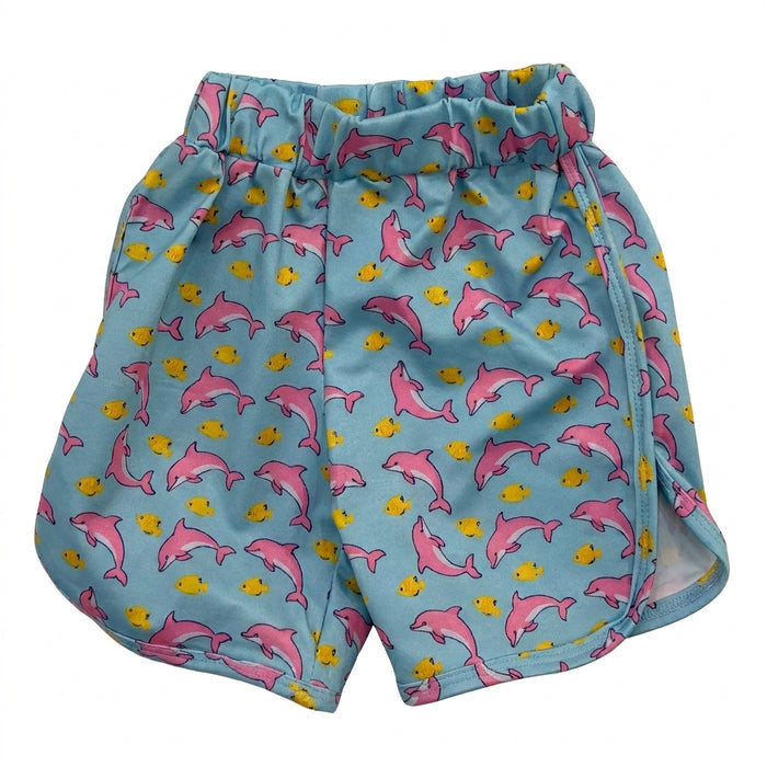 Girls Dolphin Print Sleeveless Top And Shorts Set