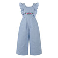Girls Embroidered Wide Leg Jumpsuit