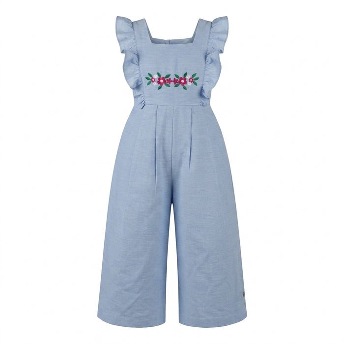 Girls Embroidered Wide Leg Jumpsuit