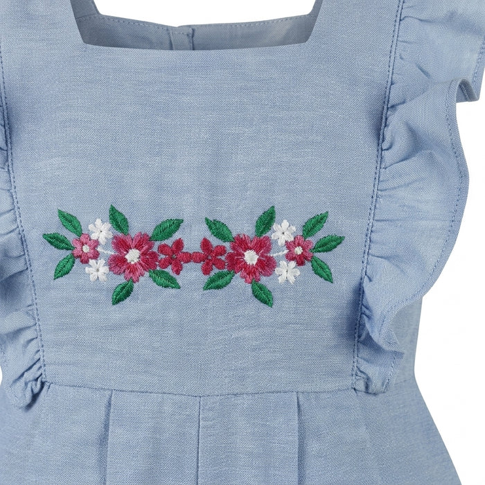 Girls Embroidered Wide Leg Jumpsuit