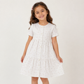 Girls Floral Button Front Dress
