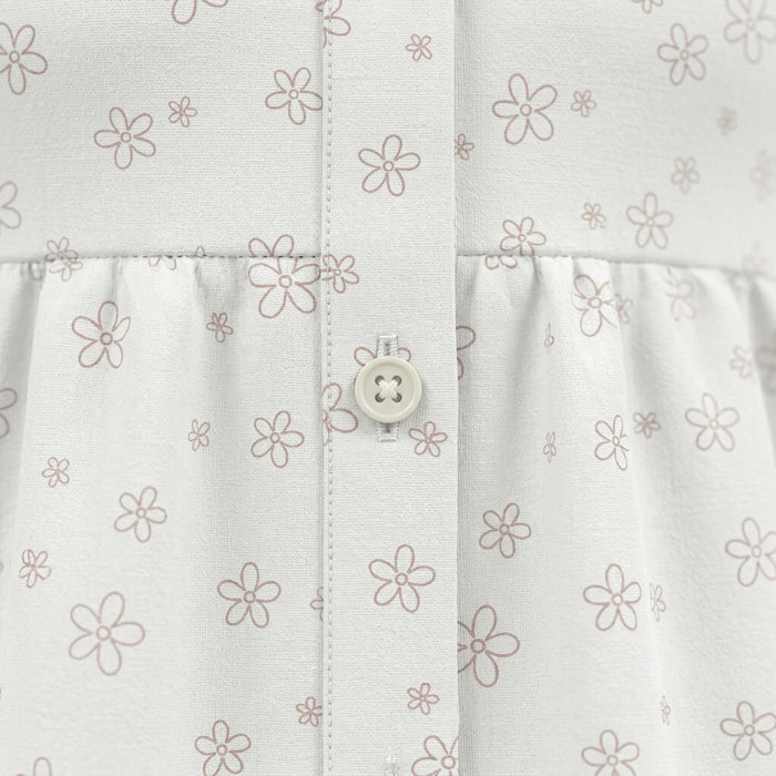Girls Floral Button Front Dress