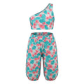 Girls Floral One Shoulder Swim Set