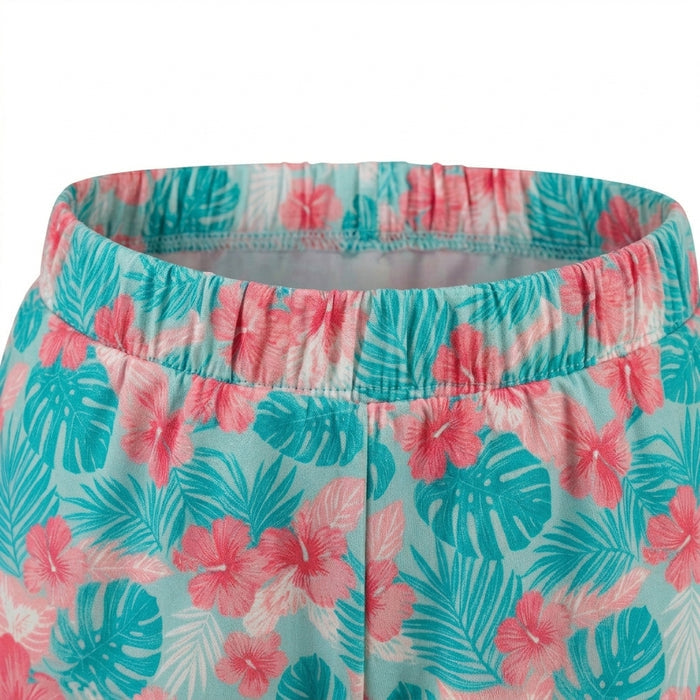Girls Floral One Shoulder Swim Set