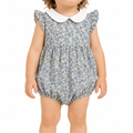 Girls Floral Romper With Collar