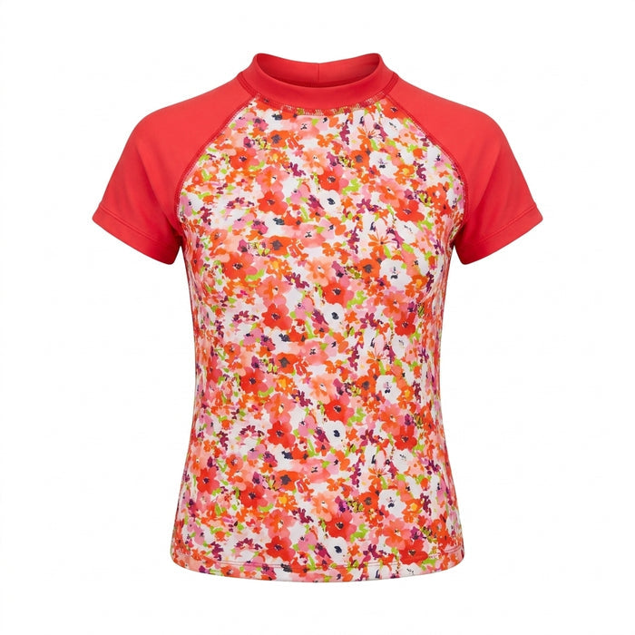 Girls Floral Short Sleeve Swim Set