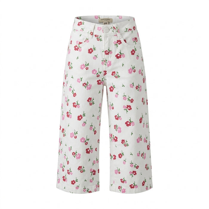 Girls Floral Wide Leg Pants