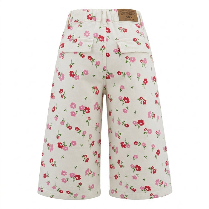 Girls Floral Wide Leg Pants