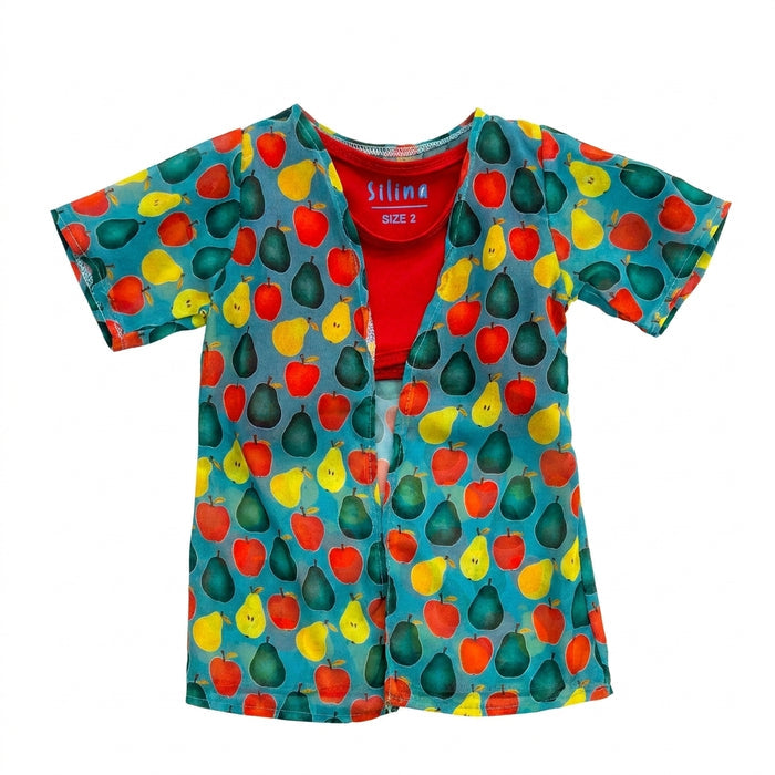 Girls Fruit Print Short Sleeve Swim Set