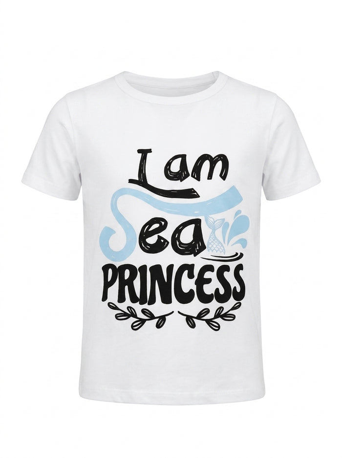 Girls I Am Sea Princess Top And Shorts Set